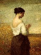 William Morris Hunt Peasant Girl oil on canvas